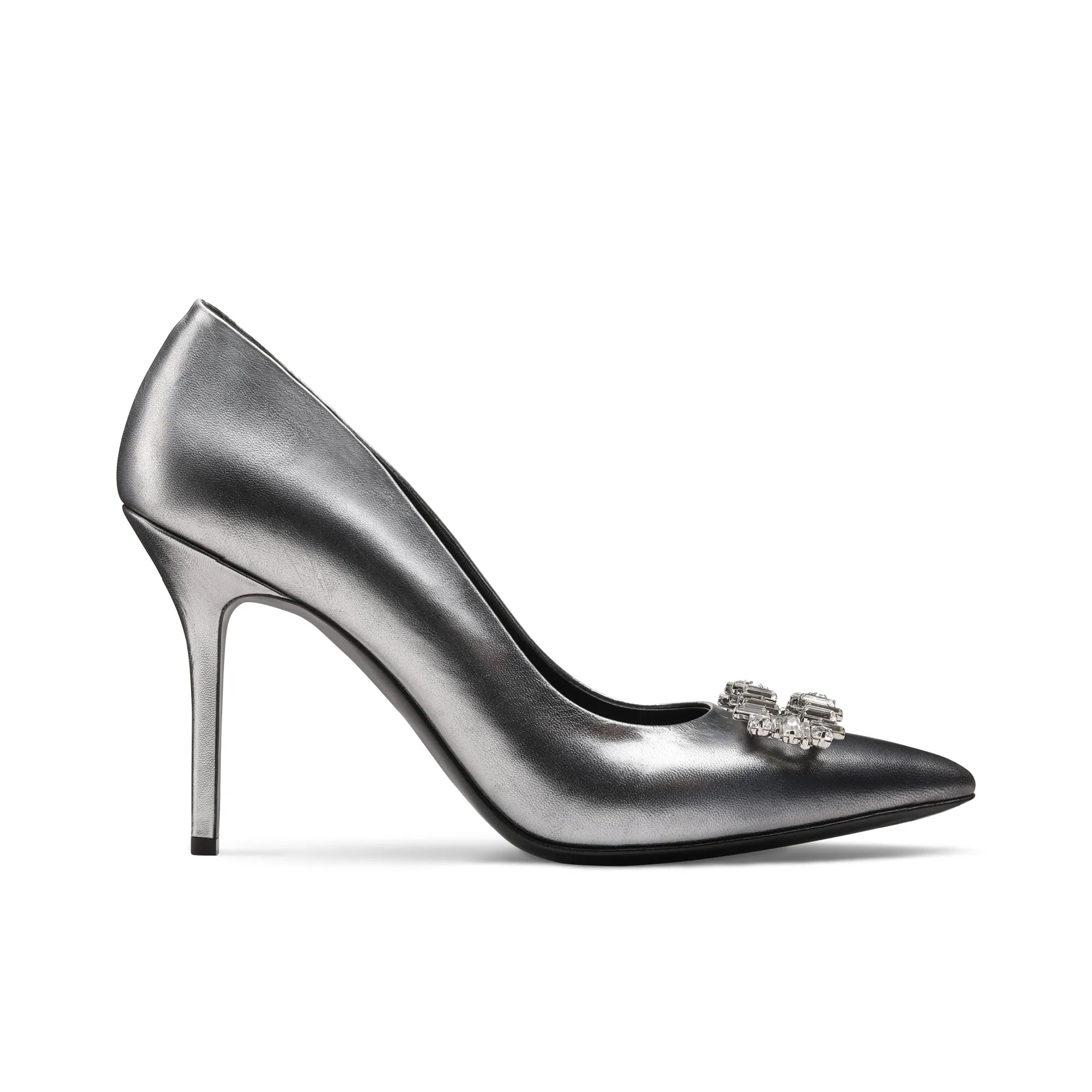 Casual Recovery Shoes Women's Metallic Silver Leather Pump