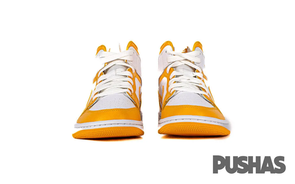 Air Jordan 1 Mid 'White/University Gold' Women's (2022) Teddy Bear Sneakers