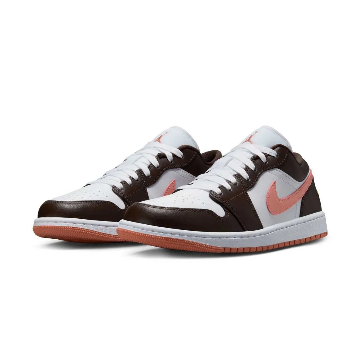 Wmns Air Jordan 1 Low 'White Baroque Brown Cushionaire Sneakers