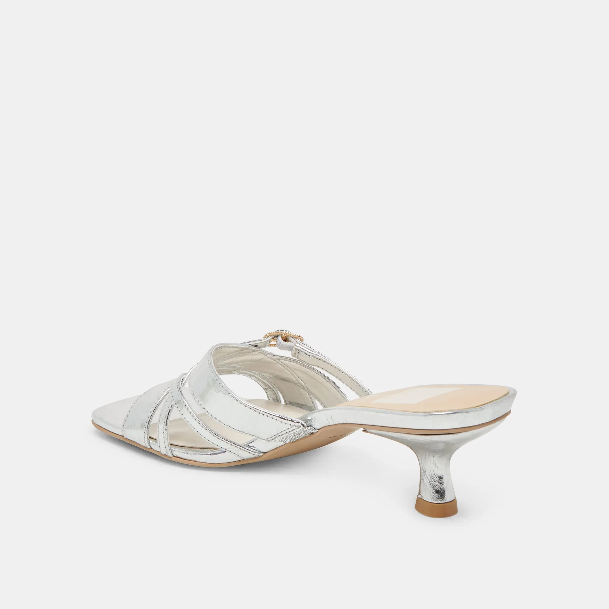 BRYANT HEELS SILVER DISTRESSED LEATHER High Heels Socks