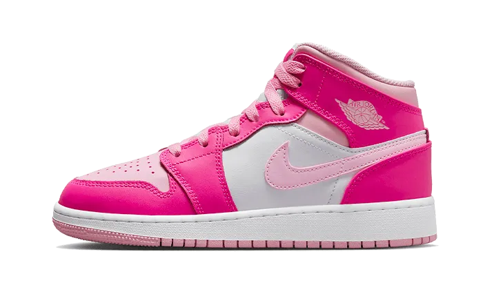 Air Jordan 1 Mid Fierce Pink High Top Slip On Sneakers