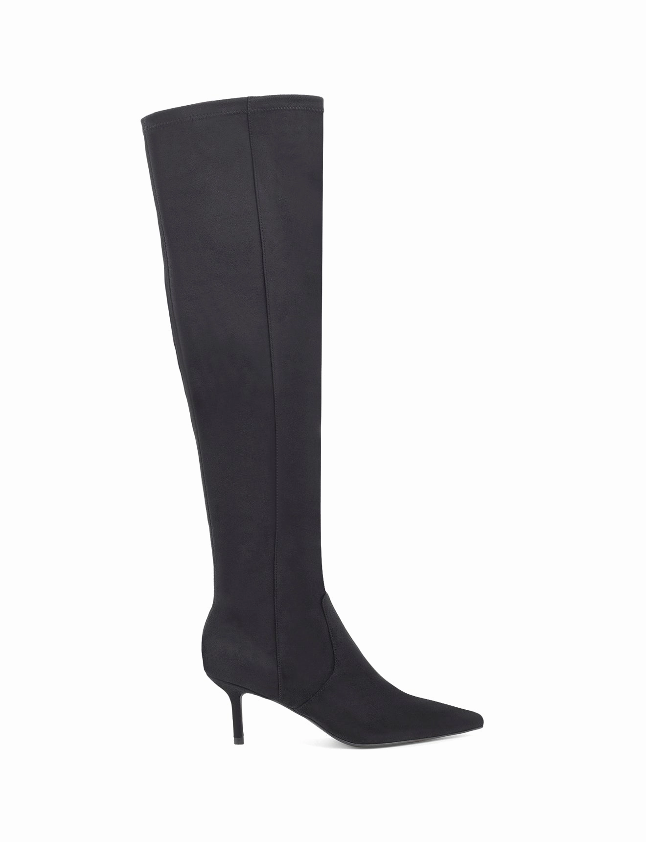 Cuero Boots Yonas Long Boots - Black Stretch Microsuede