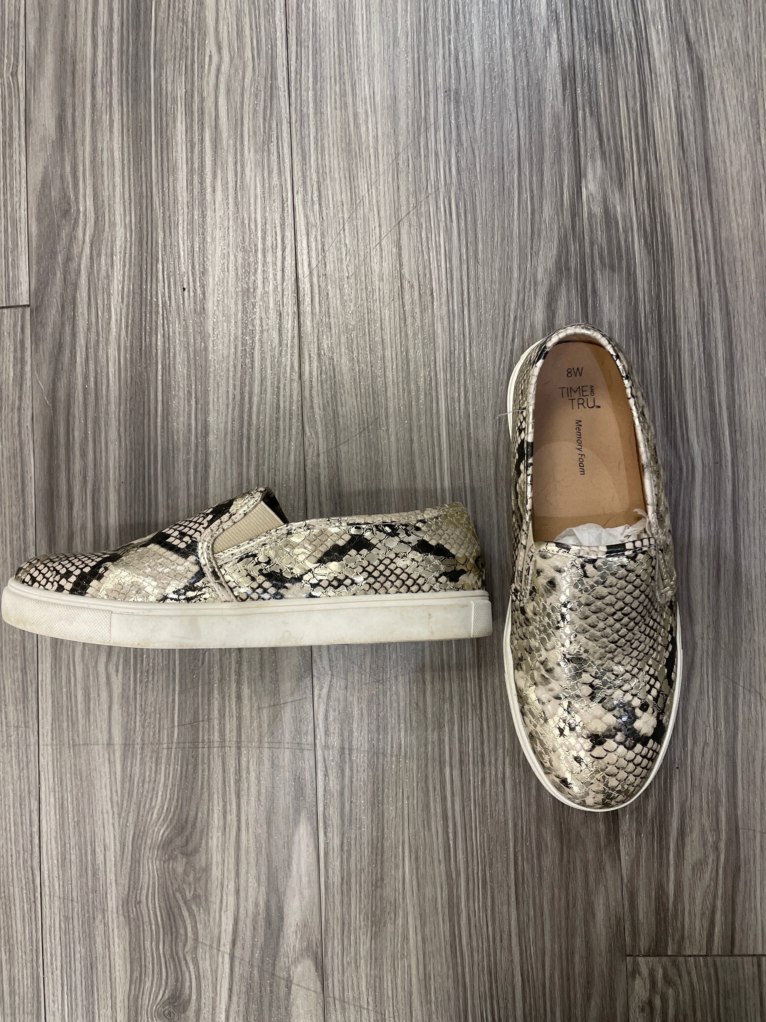 Animal Print Shoes Flats Time And Tru, Size 8 Snakeskin Shoes Flat