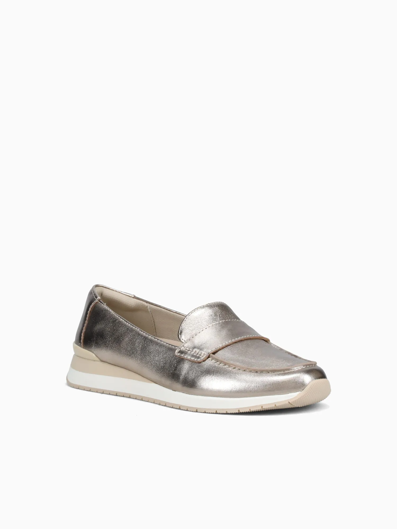 Lucy Warm Silver Leather Casual Hybrid Golf Shoe