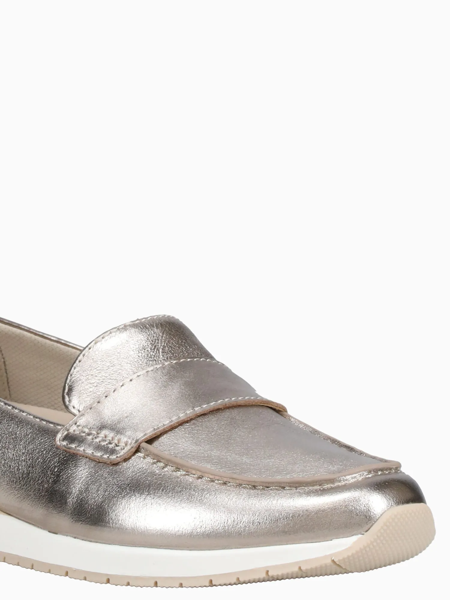 Platform Business Casual Shoes Lucy Warm Silver Leather