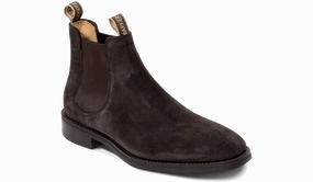 Sutton - Dark Brown Suede Santa Boots Planter