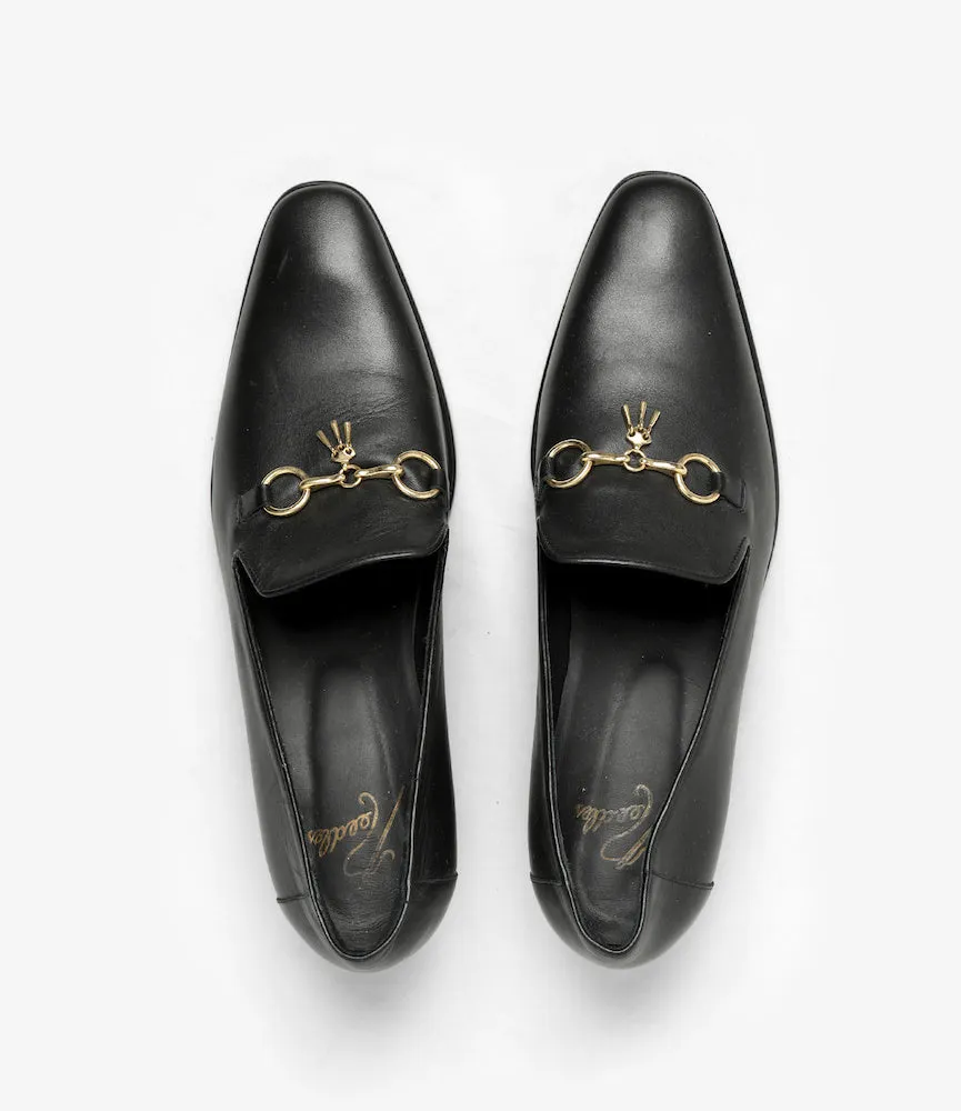 Tassel Bit Heeled Opera Shoe Black Leather Top Rated Cowboy Boots