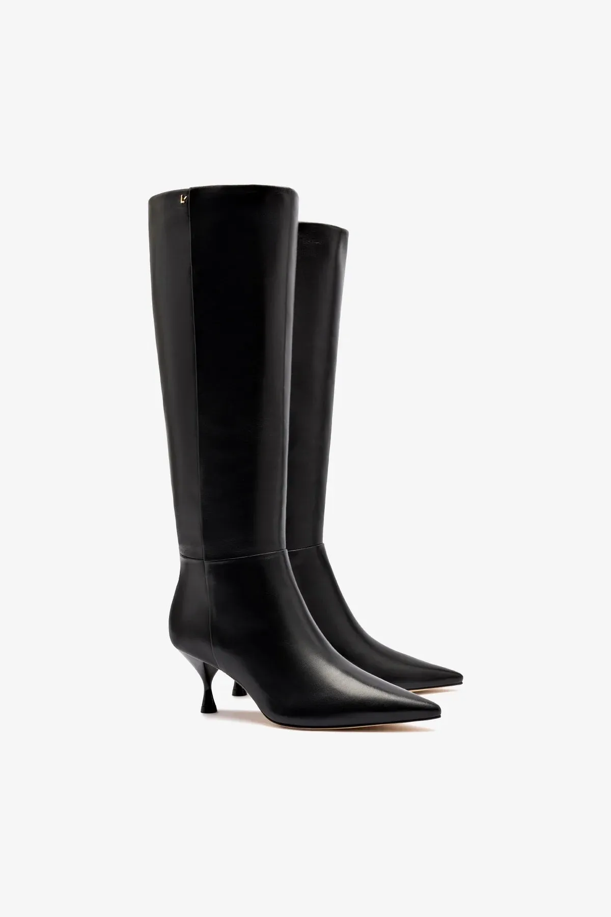 Kitten Heel Pointed Toe Boots Georgia Boot In Black Leather