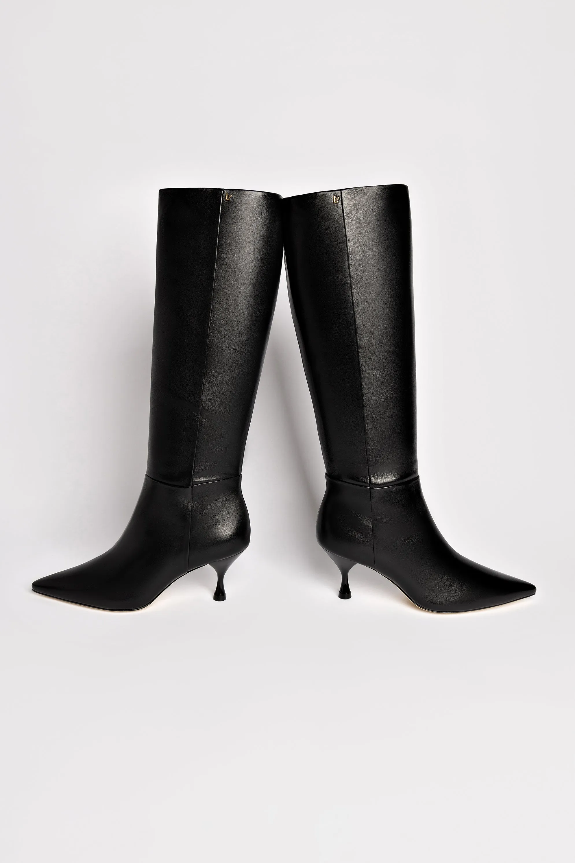 Georgia Boot In Black Leather Point Boots