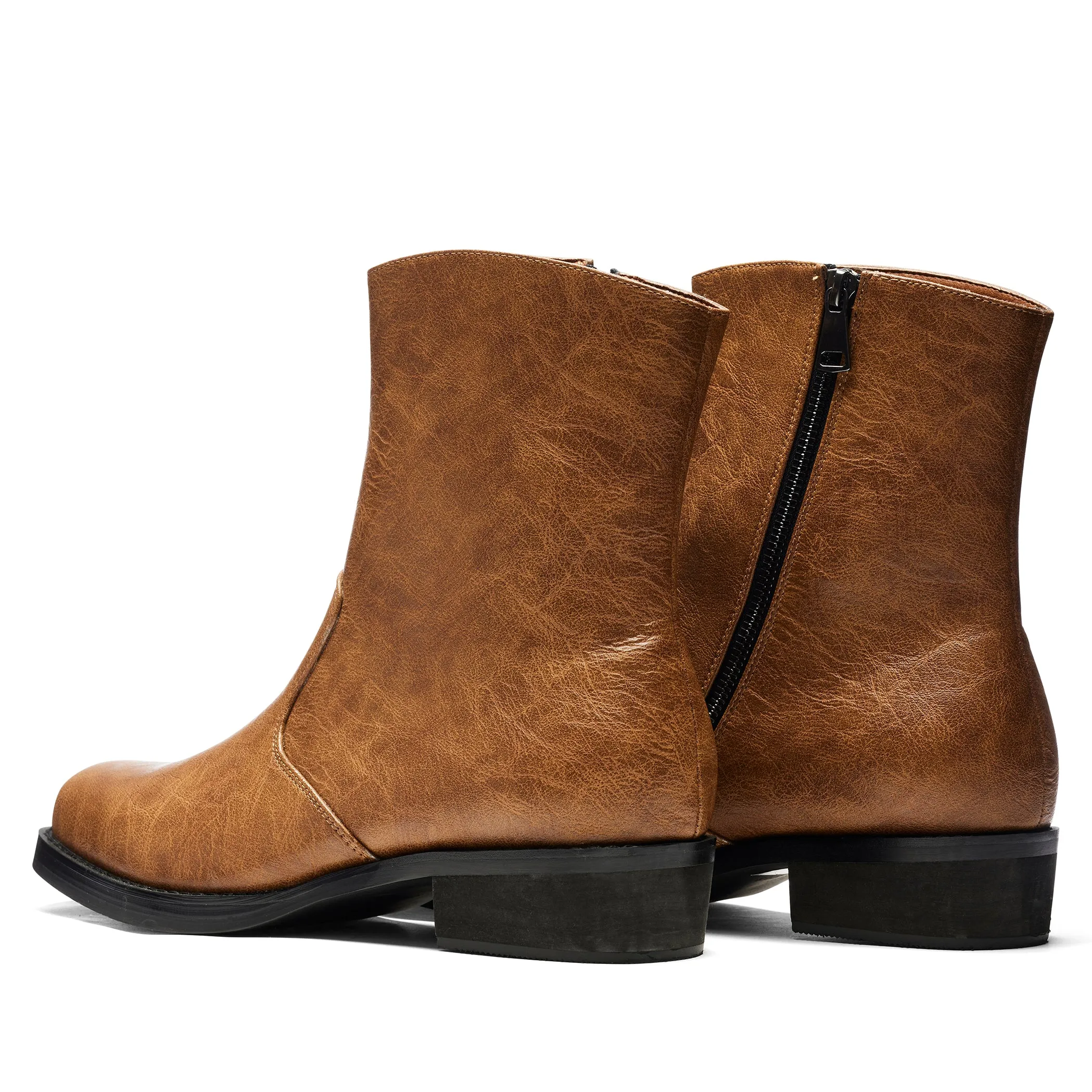 The Cavalry Men's Heeled Cowboy Boots - Brown Fade Pointed Toe Heel Boots