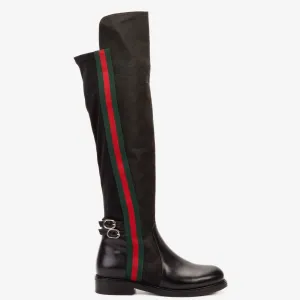 Boots Baker The Gallant Black Leather Knee-High Boot