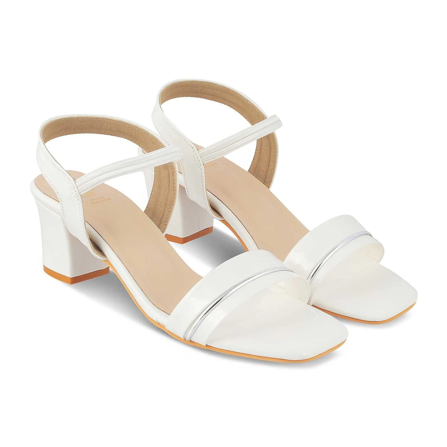 The Rachel White Women's Dress Block Heel Sandals Tresmode Toe Sandals