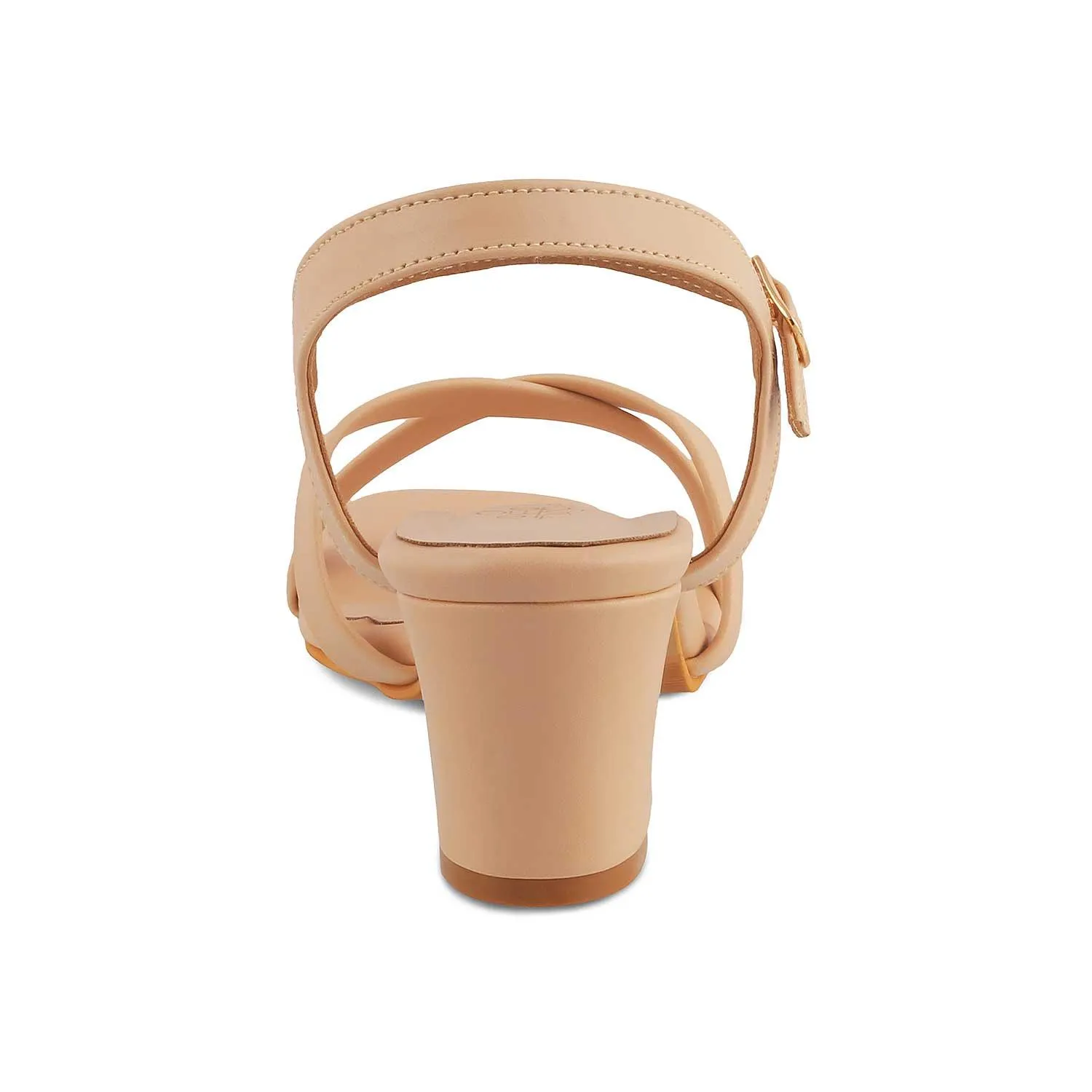 Sandals Thong The Roch Beige Women's Dress Block Heel Sandals Tresmode