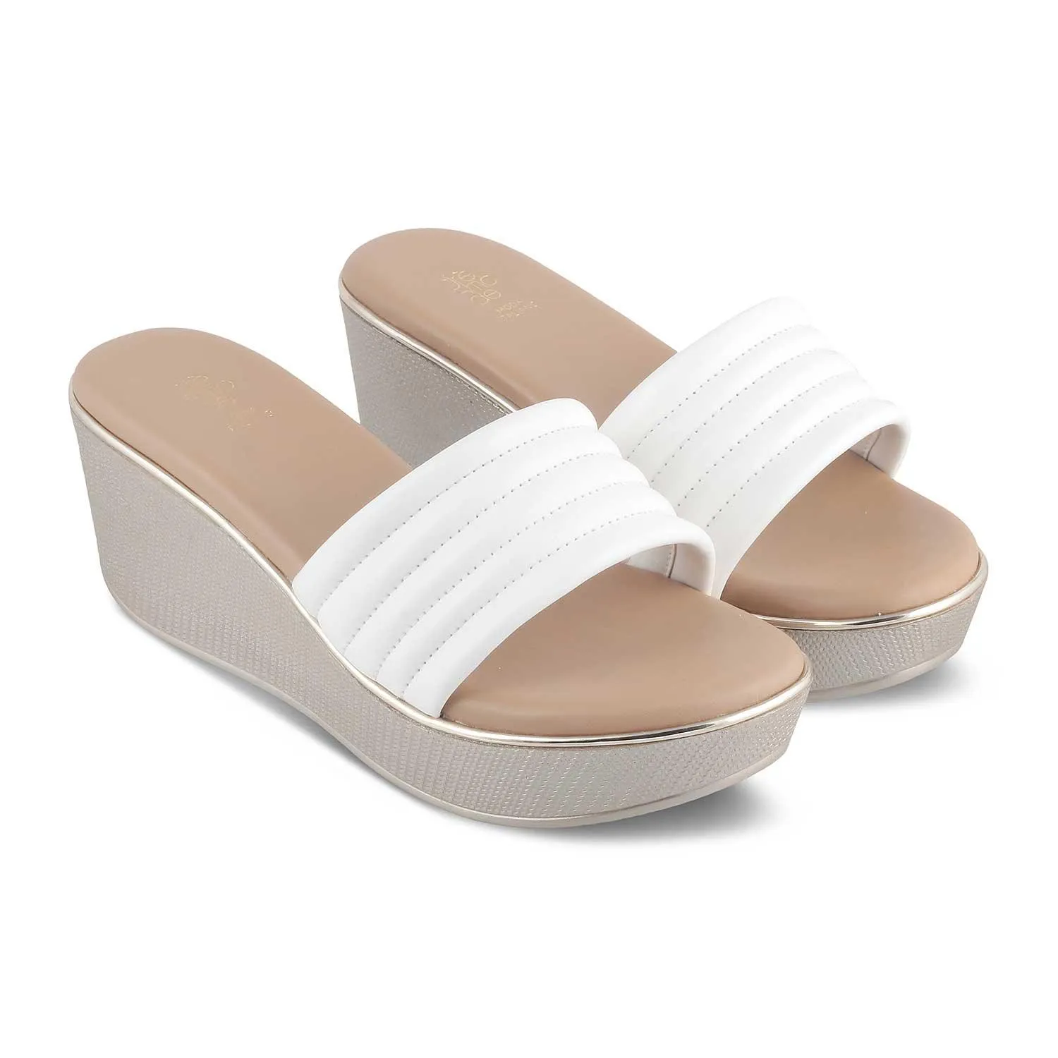 The Skledge White Women's Dress Wedge Sandals Tresmode Formal Flat Sandals