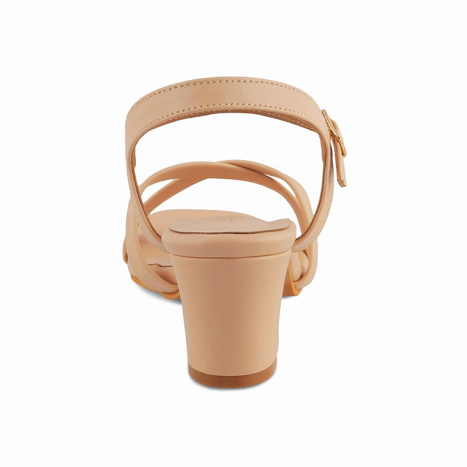 Madrid Big Buckle Sandals The Roche Beige Women's Dress Block Heel Sandals Tresmode