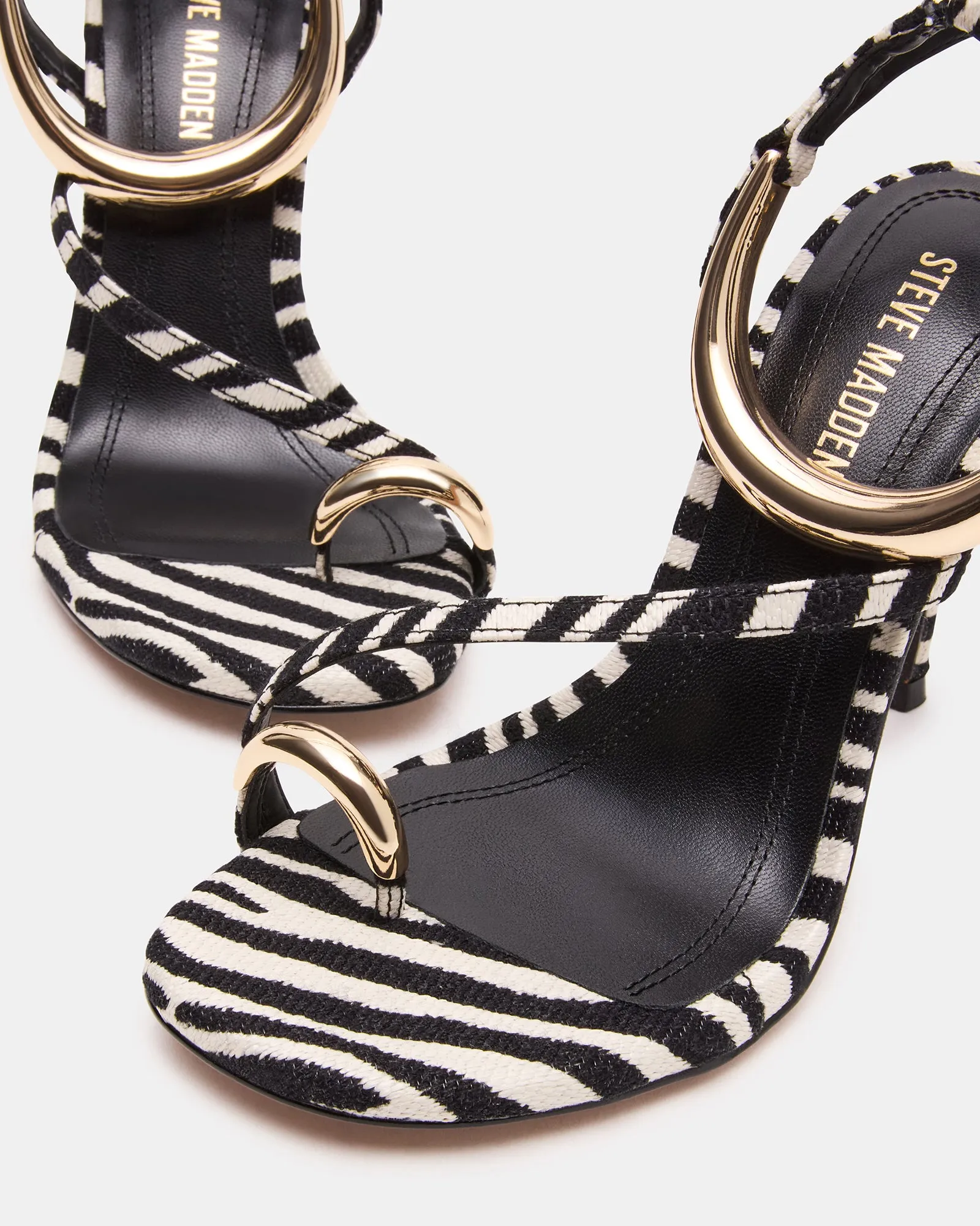 TIA ZEBRA T Bar High Heel Shoes