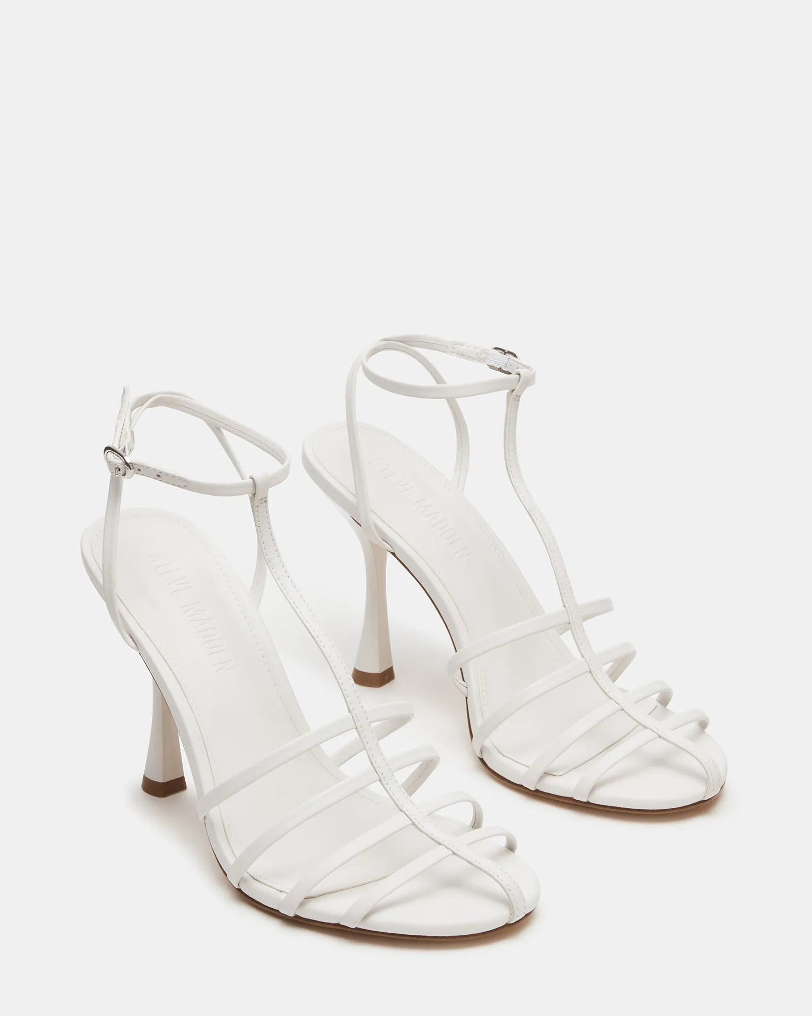 TILDAH WHITE LEATHER Hippie High Heels