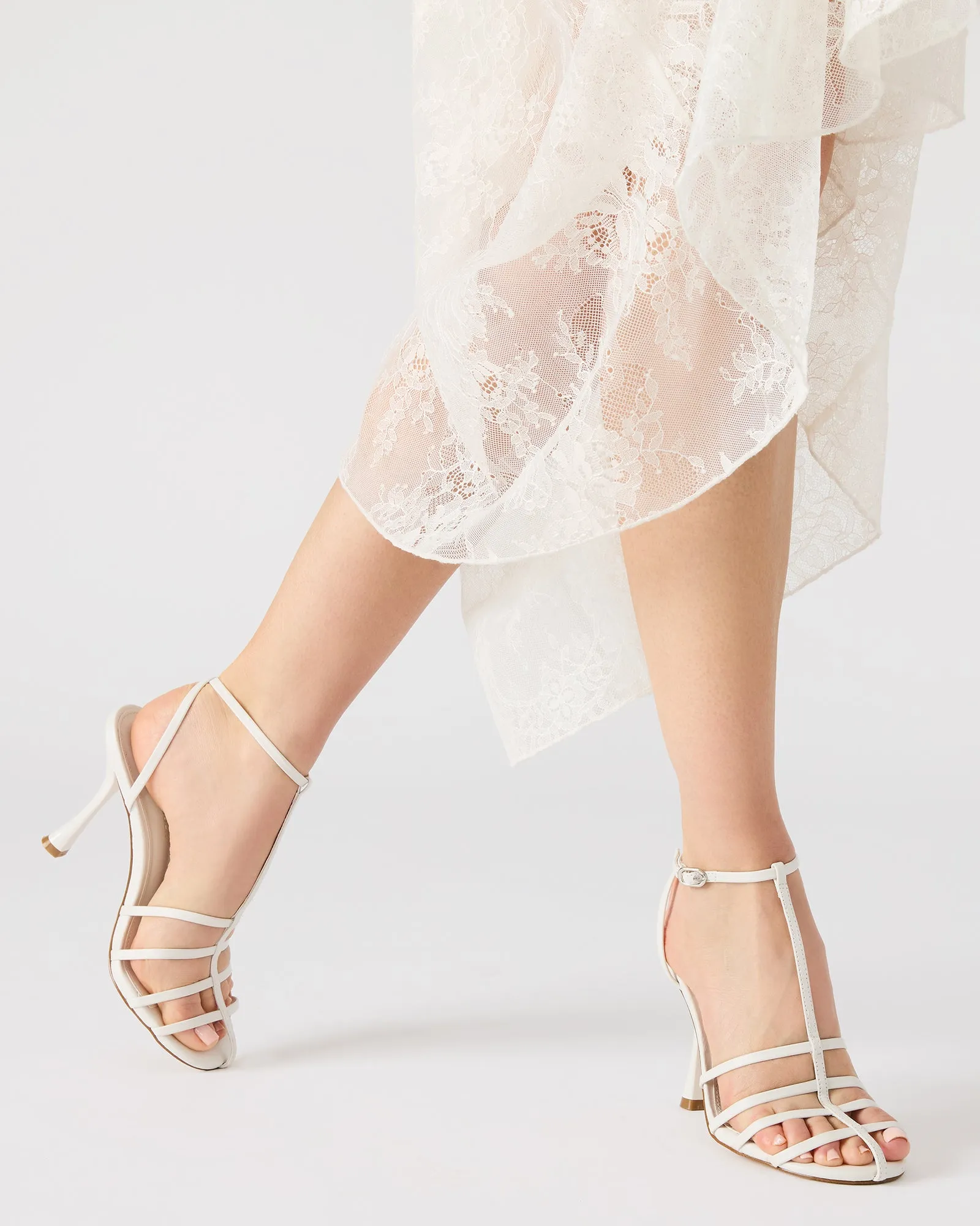 High Heels With Straps TILDAH WHITE LEATHER