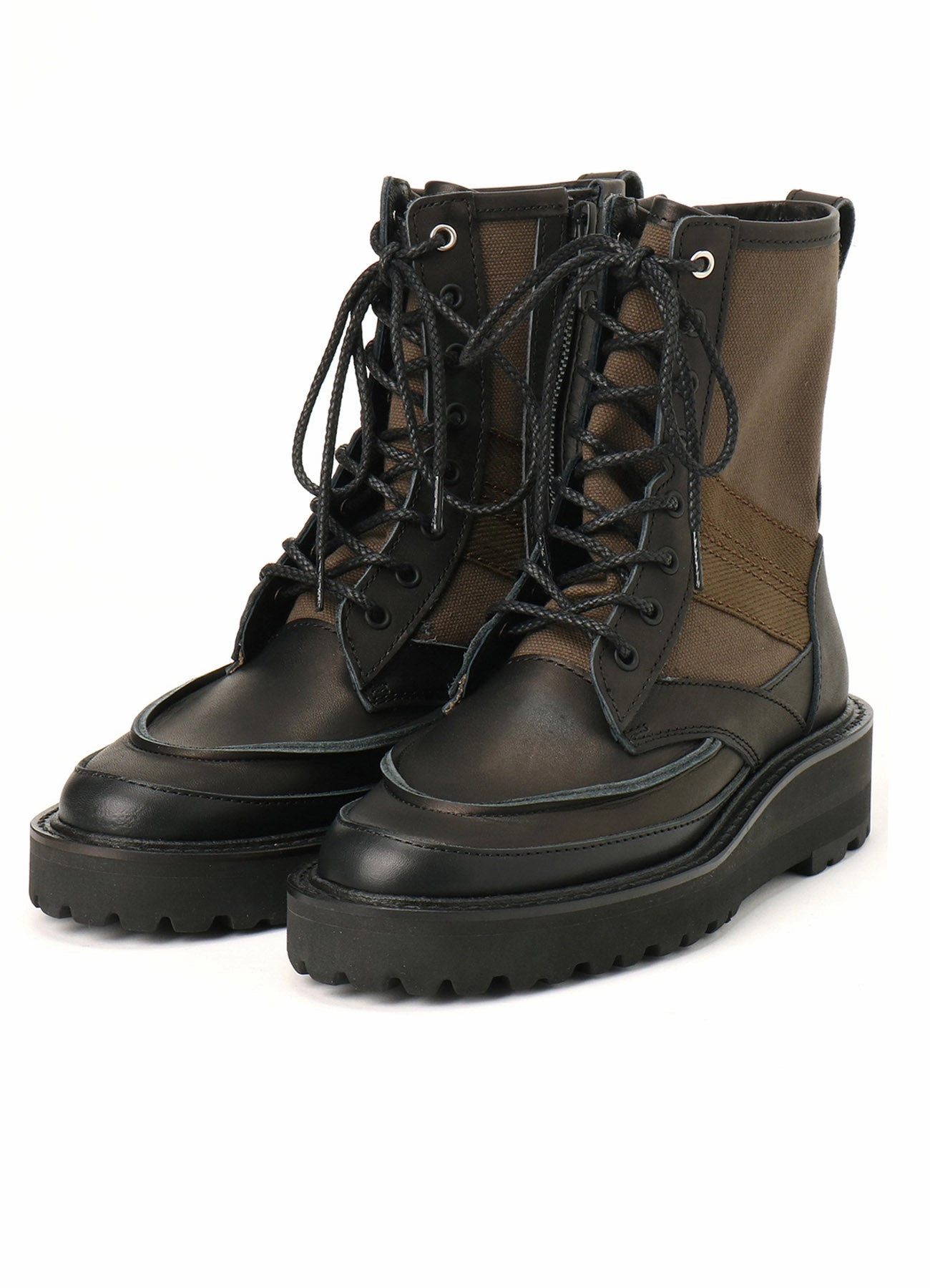 COTTON DUCK/LEATHER COMBINATION MILITARY BOOTS Best Motorcycle Boots