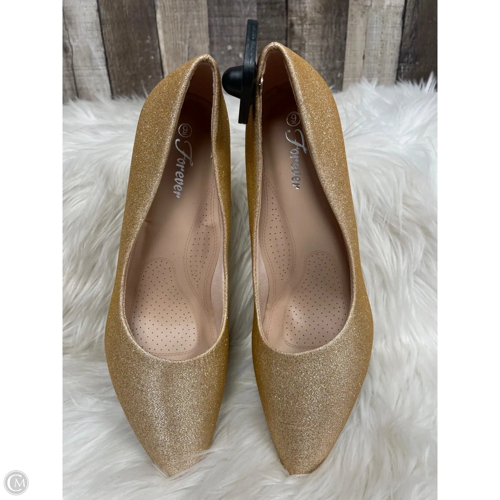 Shoes Heels Block By Forever In Gold, Size: 9 Chuck Taylor High Top Casual Shoes