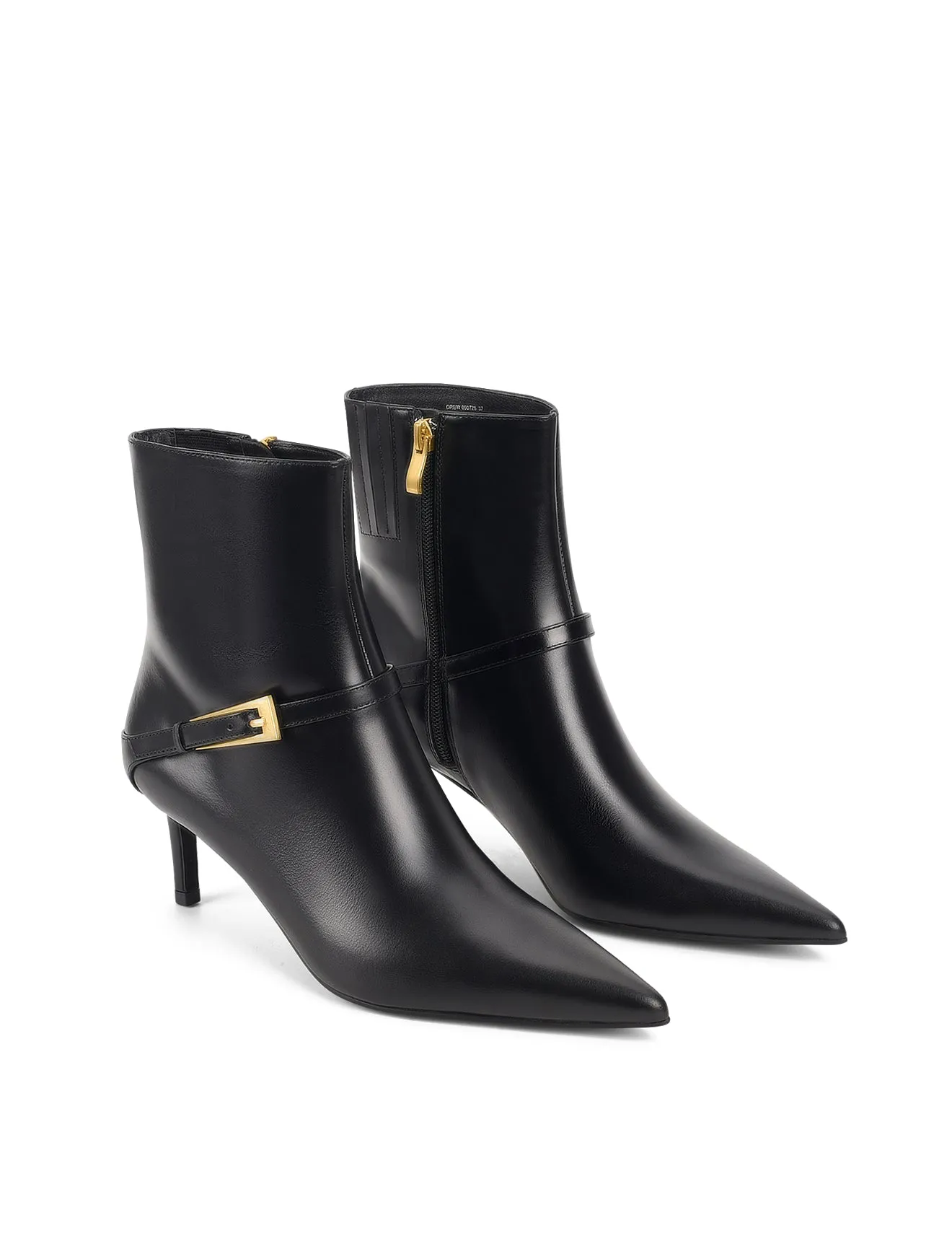 Ski Boots Fitting Drew Stiletto Ankle Boots - Black High Shine Leather