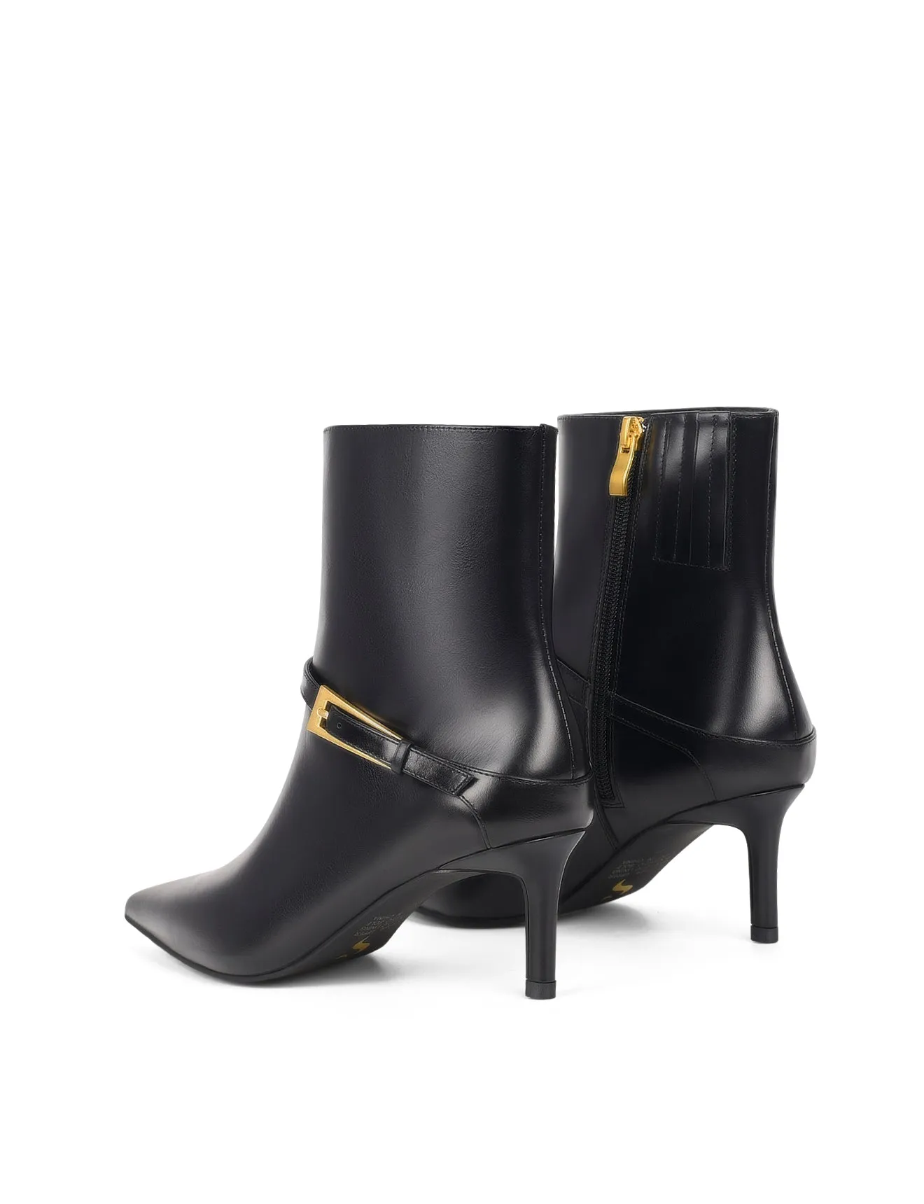 Drew Stiletto Ankle Boots - Black High Shine Leather Maison Margiela Tabi Boots