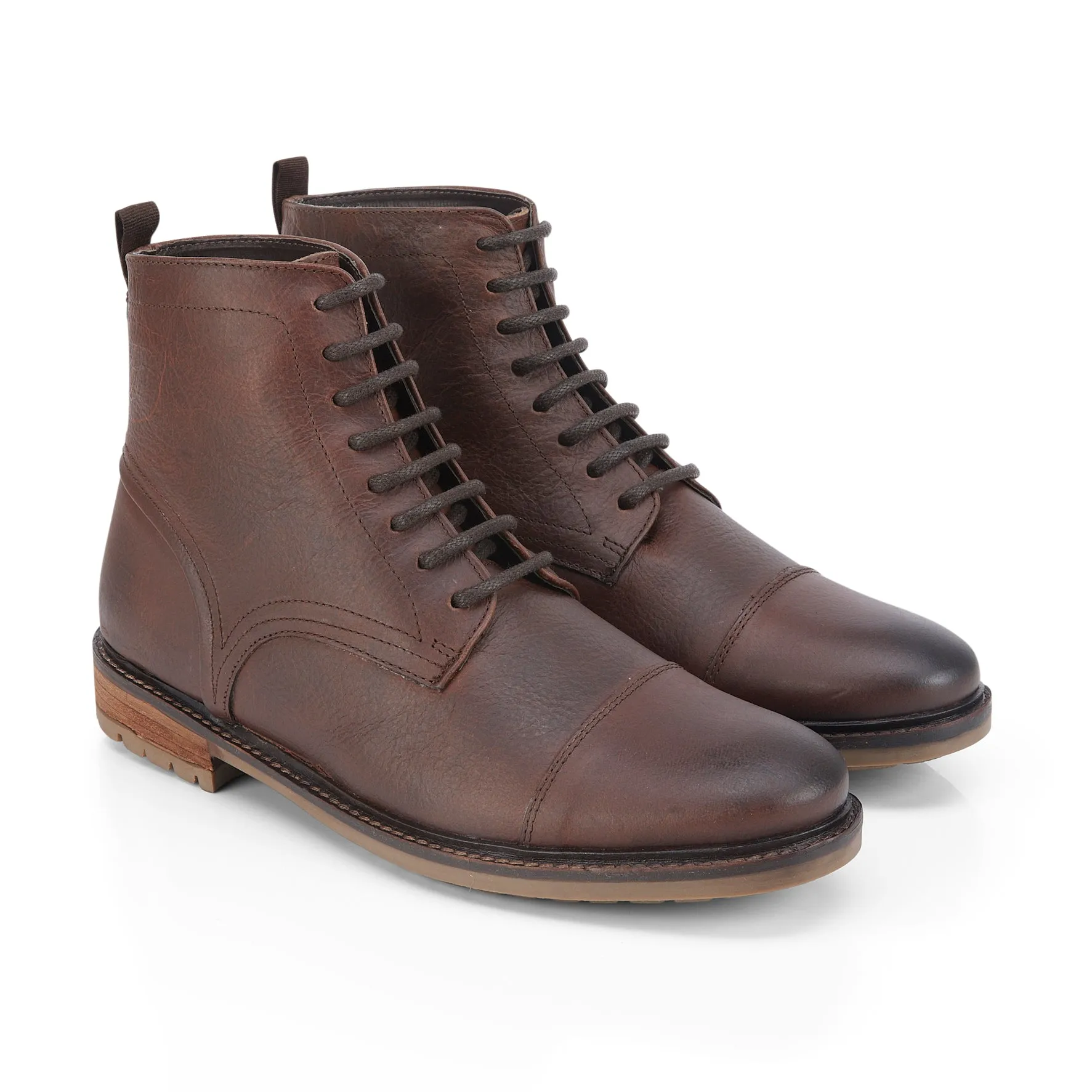 Boots Ecco Tintern Leather Lace up Boots - Brown