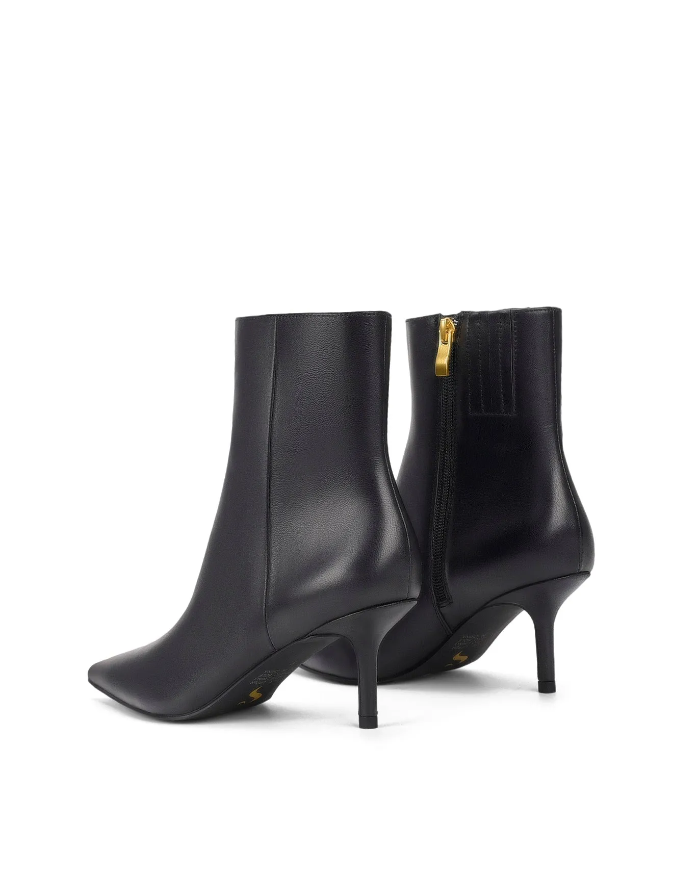 Wide Calf Winter Boots Yosha  Ankle Boots - Black Leather