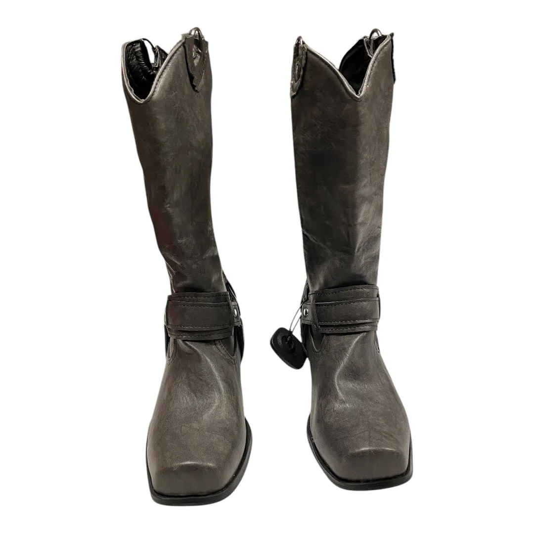 Dr. Martens Boots Boots Knee Heels By Clothes Mentor In Grey, Size:9.5