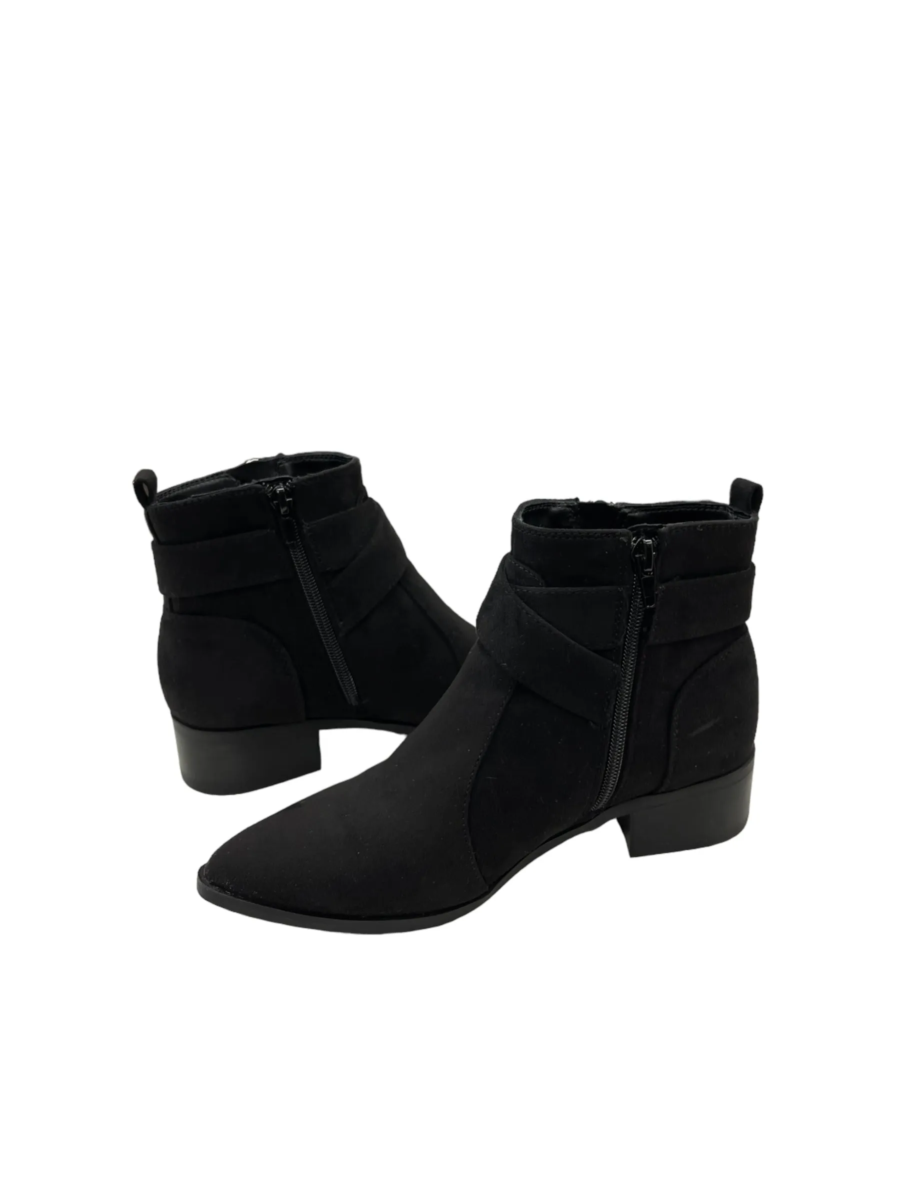 Boots Saint Peters Boots Ankle Heels By Nine West In Black & Silver, Size: 6