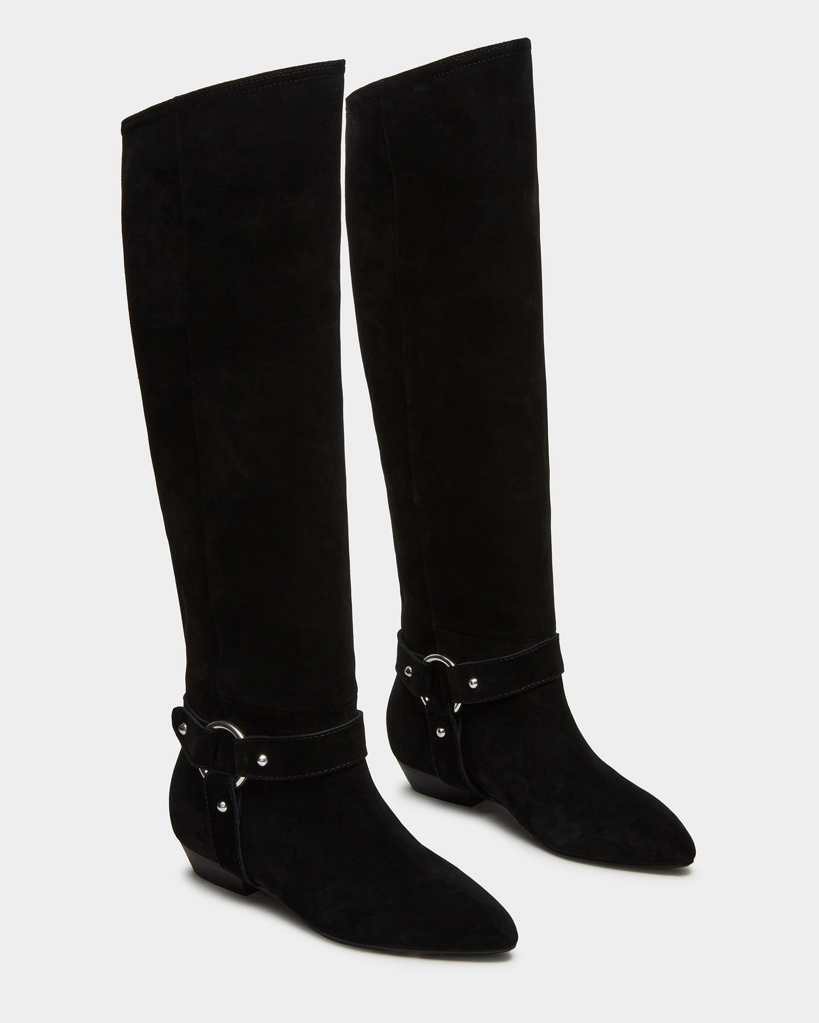 KROSBY BLACK SUEDE Knee Boots Low Heel