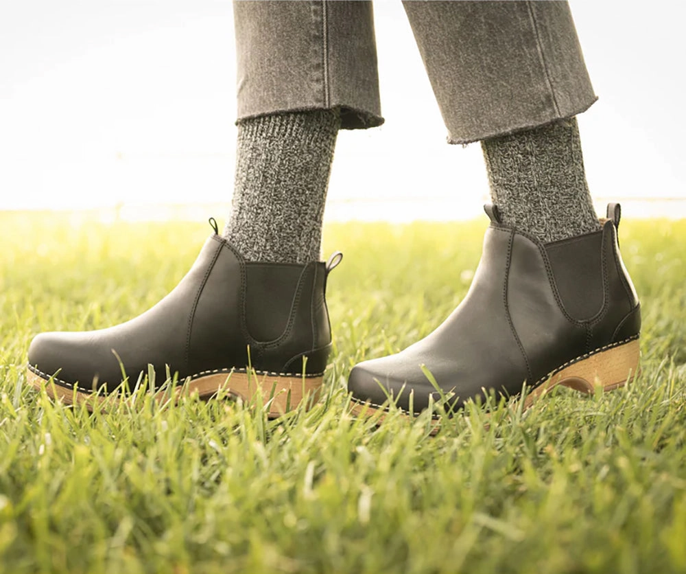 Glitter Knee High Boots Becka Leather Bootie