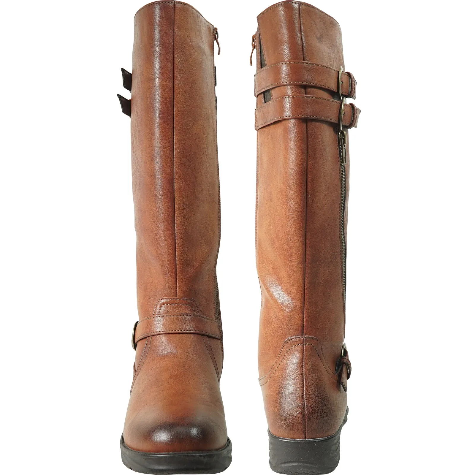 VANGELO Canada Waterproof Women Boot HF2607 Knee High Winter Fur Casual Boot Brown Wide Calf Western Boots For Wide Calves