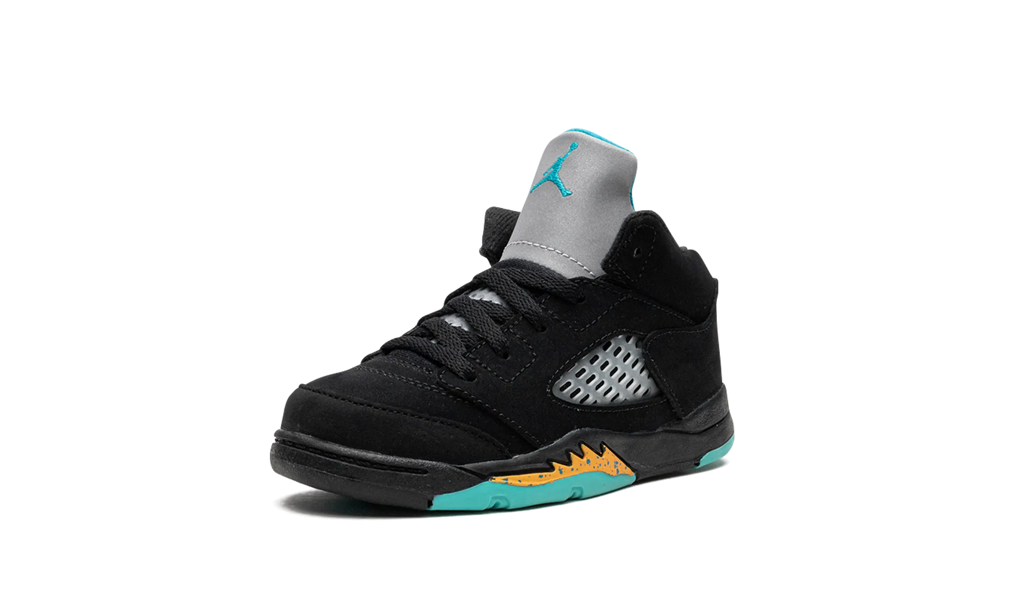 Air Jordan 5 TD "Aqua" Black On Black Slip On Sneakers