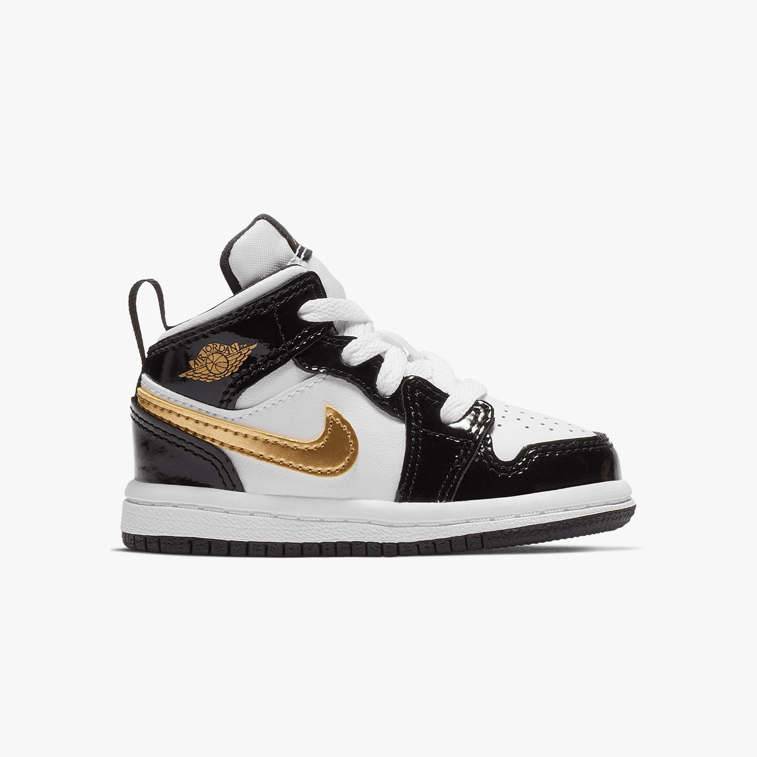 Best Sneakers For Arthritis Kid's  Air Jordan 1 Mid SE Patent "Black Gold" Toddlers