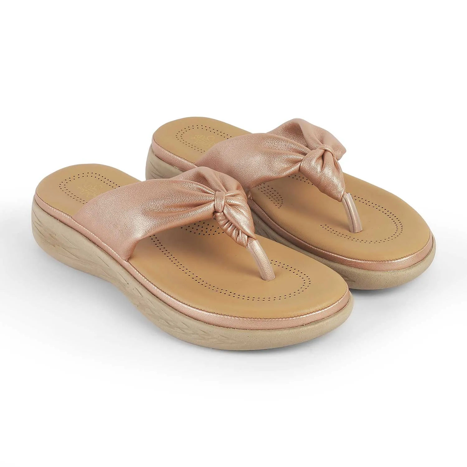 Leather Heeled Sandals Tresmode Habe Champagne Women's Casual Wedge Sandals