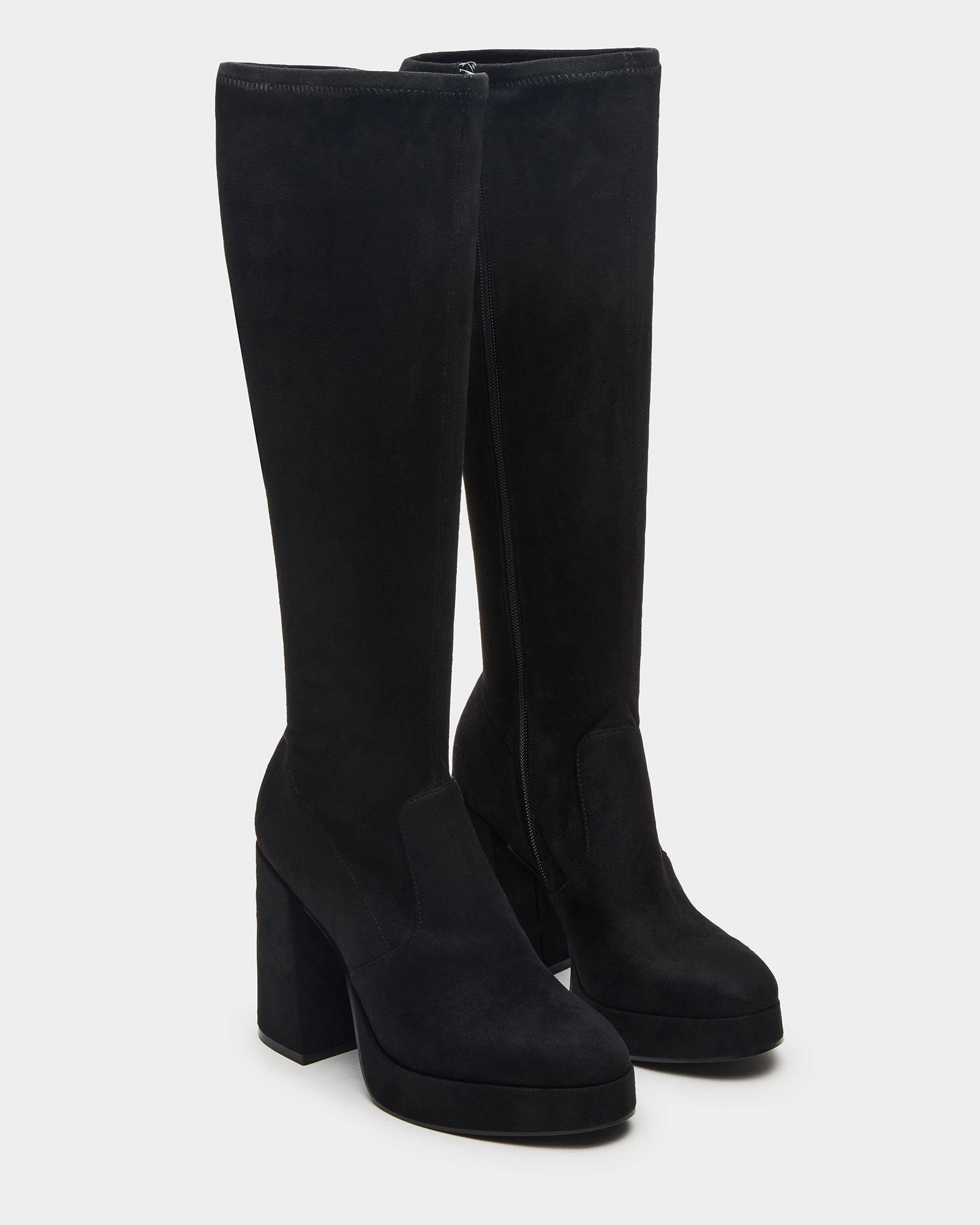 TWAIN BLACK WIDE CALF Platform Heels Boots