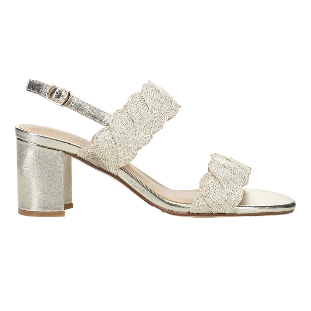 Best Casual Derby Shoes Lettie Metallic Block Heel Slingback Sandals