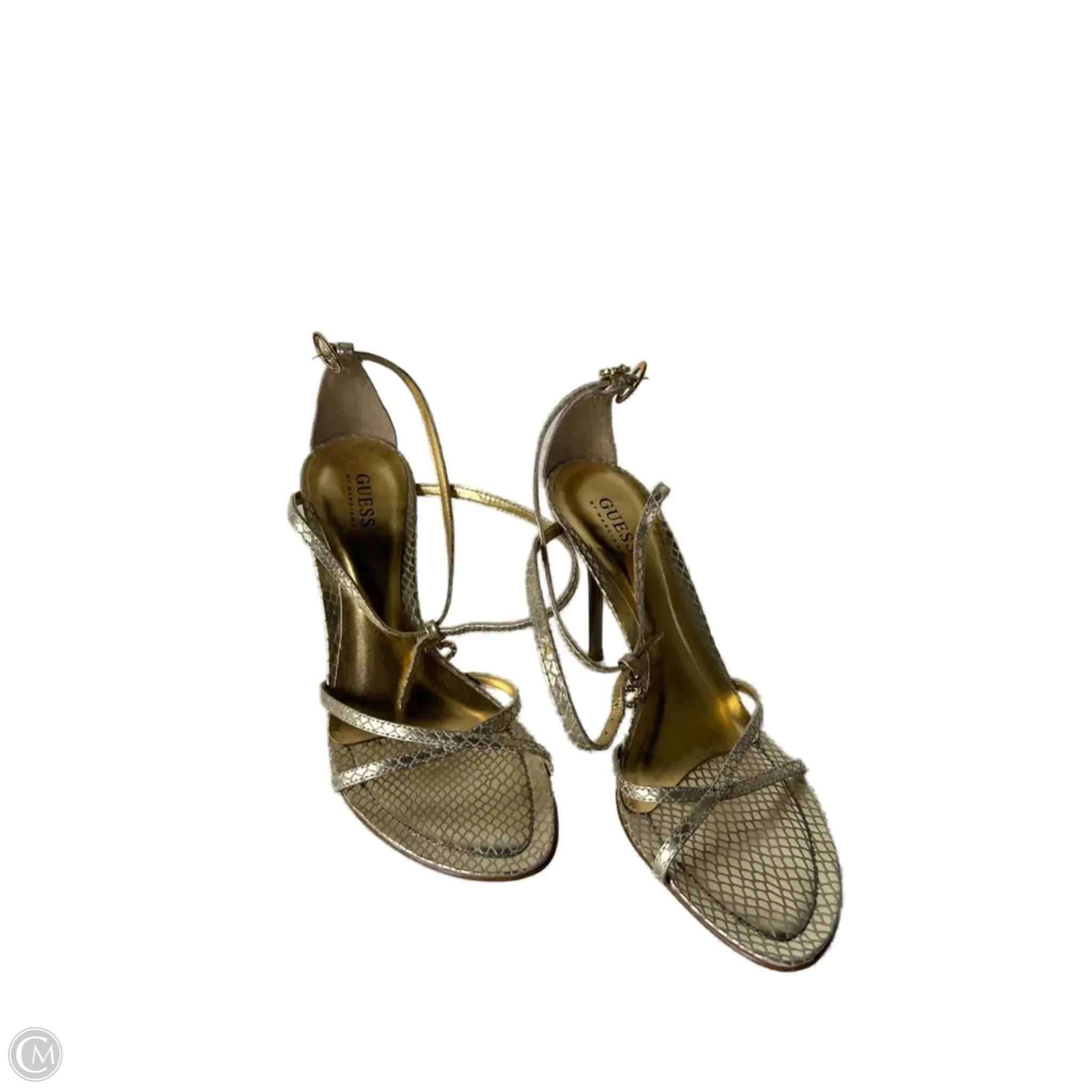 Shoes Heels Kitten By Guess In Gold, Size: 7.5 Height Increasing Casual Shoes
