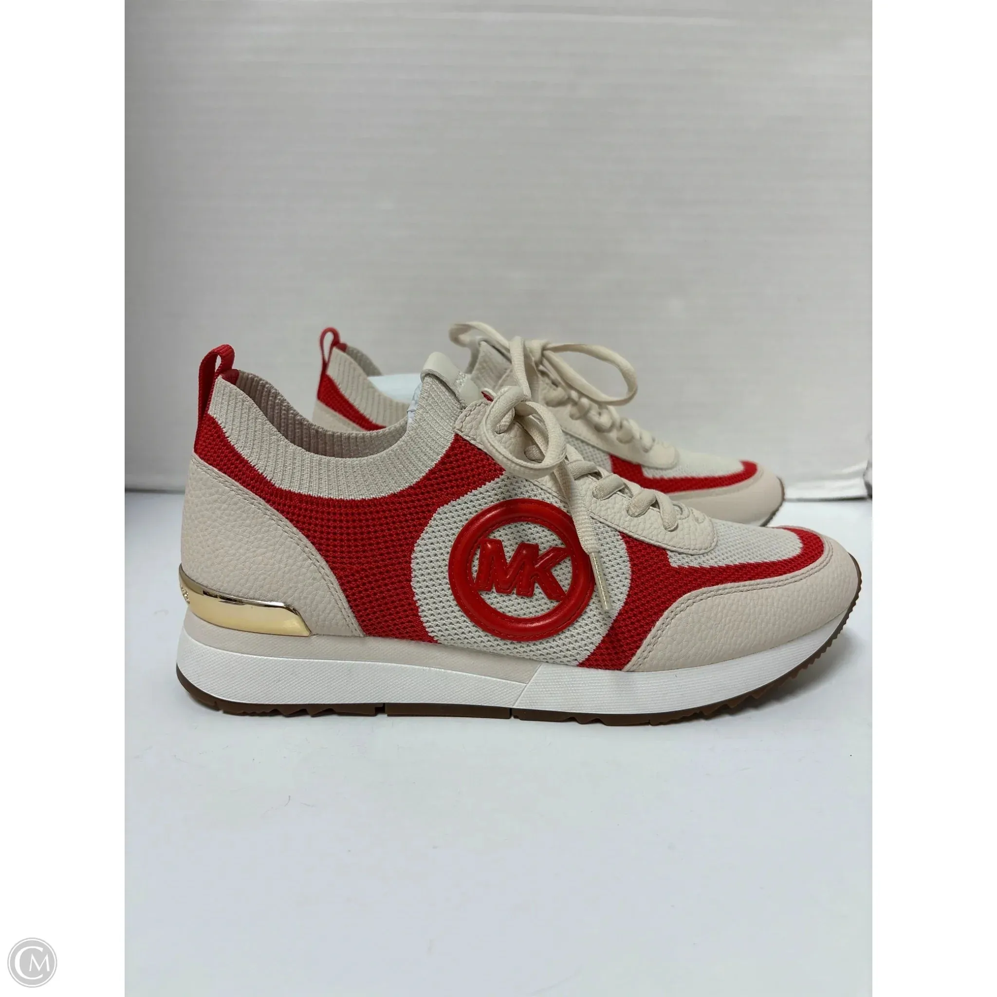 Arc Crazy Horse Leather Platform Casual Shoes Shoes Athletic By Michael By Michael Kors In Red, Size: 9