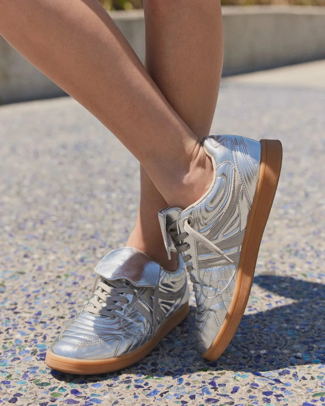 Madrid Silver Metallic Beach Casual Shoes