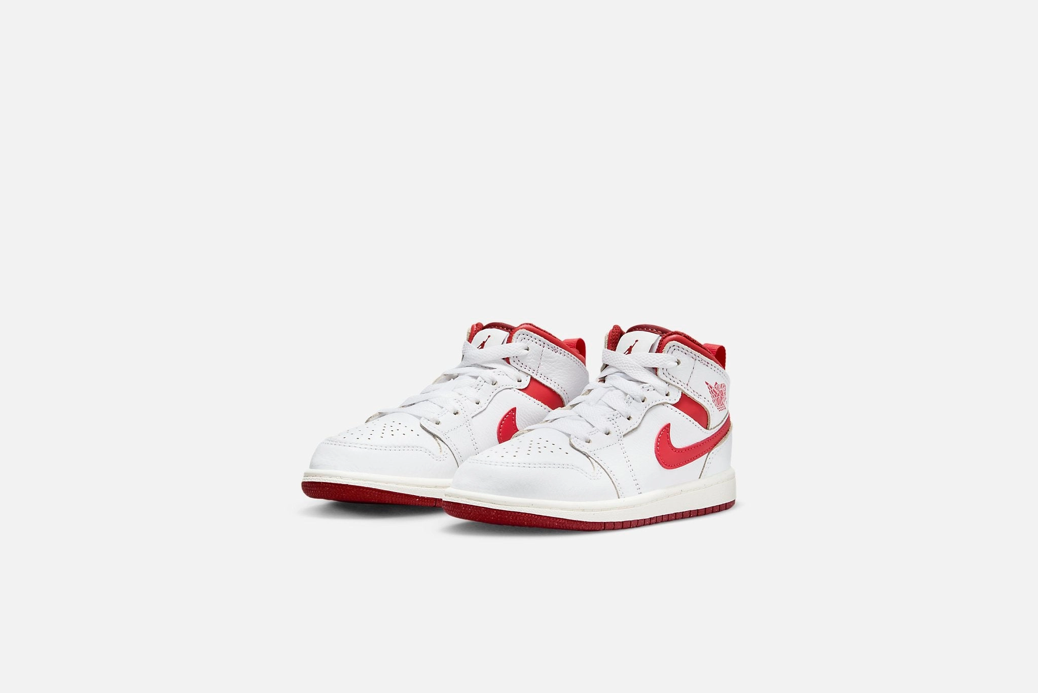 Air Jordan "1 Mid" PS - White / Lobster-Dune Red / Sail Og Sneakers