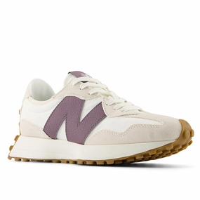 Womens New Balance 327 in Linen/Sea Salt/Dark Ice Wine Grey New Balance Cleats