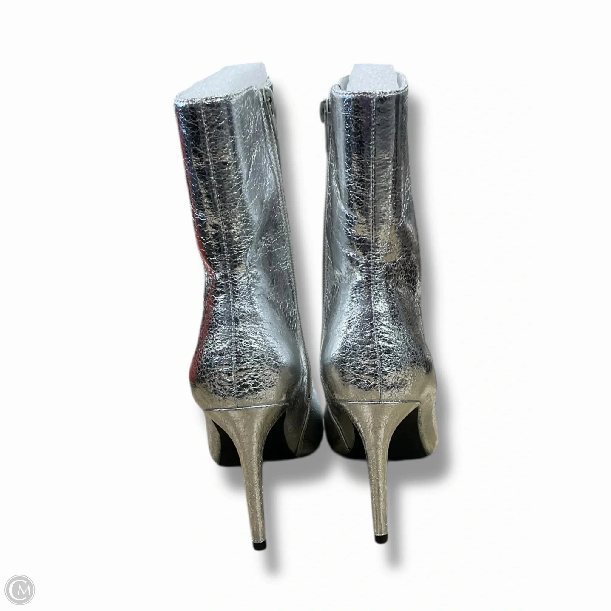 Boots Ankle Heels By Mia In Silver, Size: 8 Fur Boots Heels