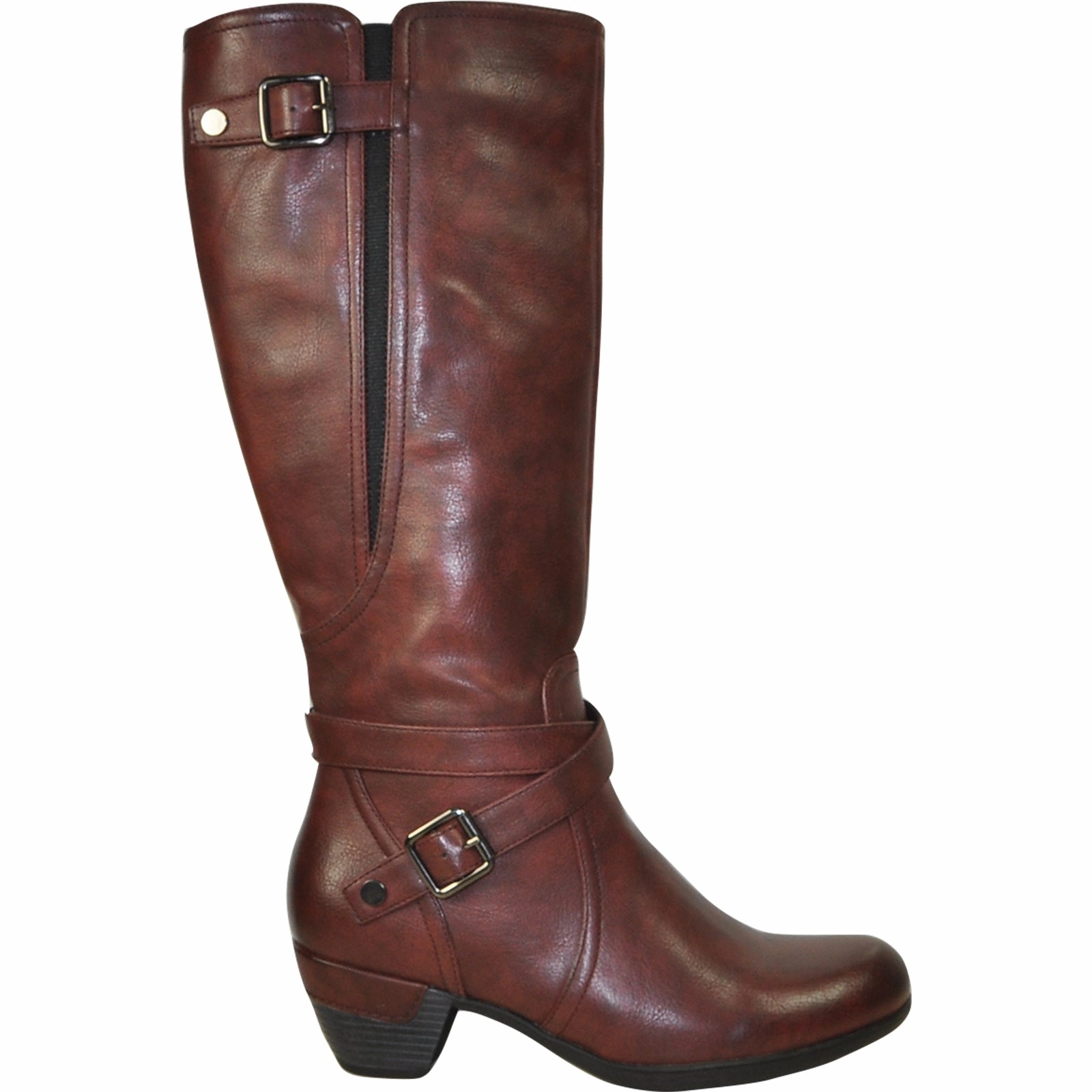 VANGELO Women Boot HF9423 Knee High Dress Boot Bordo Red Alligator Cowboy Boots