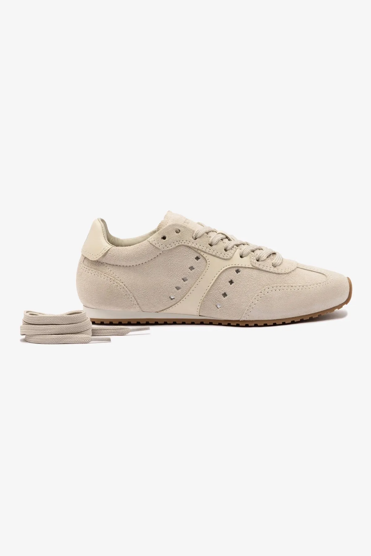 Casual Shoes Combination Stella Sneaker In Mushroom Grey Suede and Ivory Leather