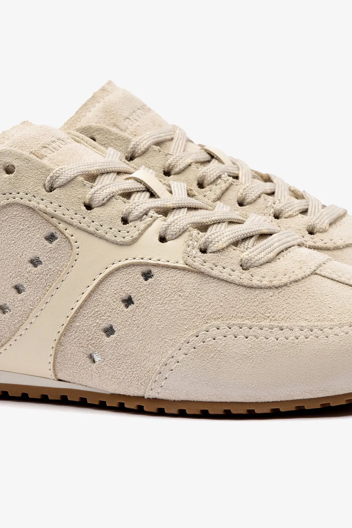 Shoes Casual Boot Update Stella Sneaker In Mushroom Grey Suede and Ivory Leather