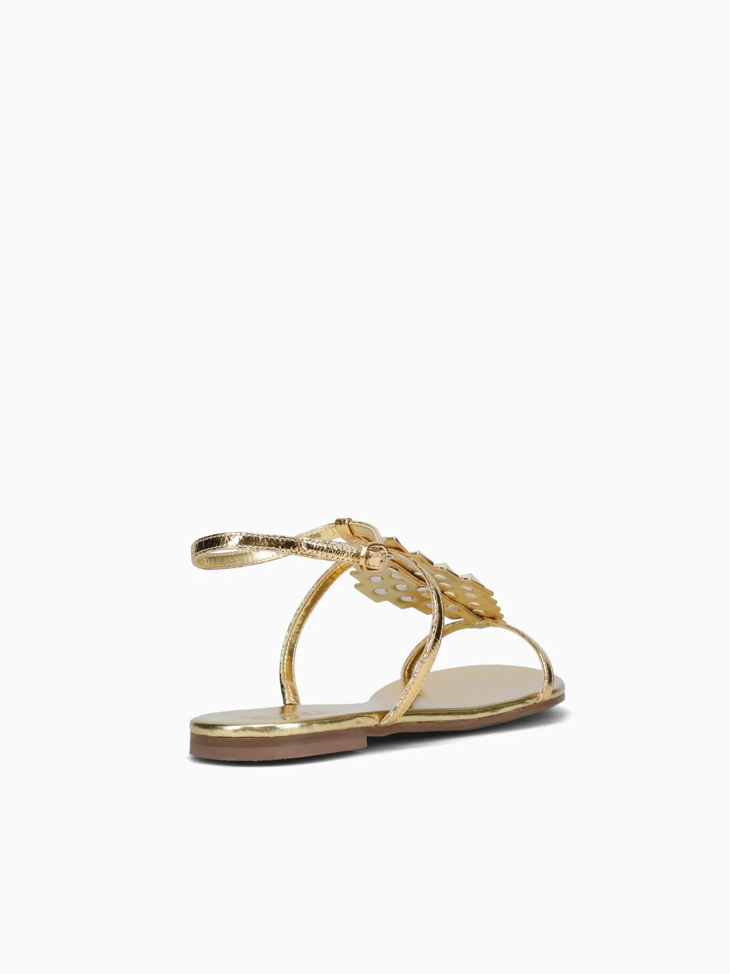 Tianna Gold Metal Bala No Lace Casual Shoes