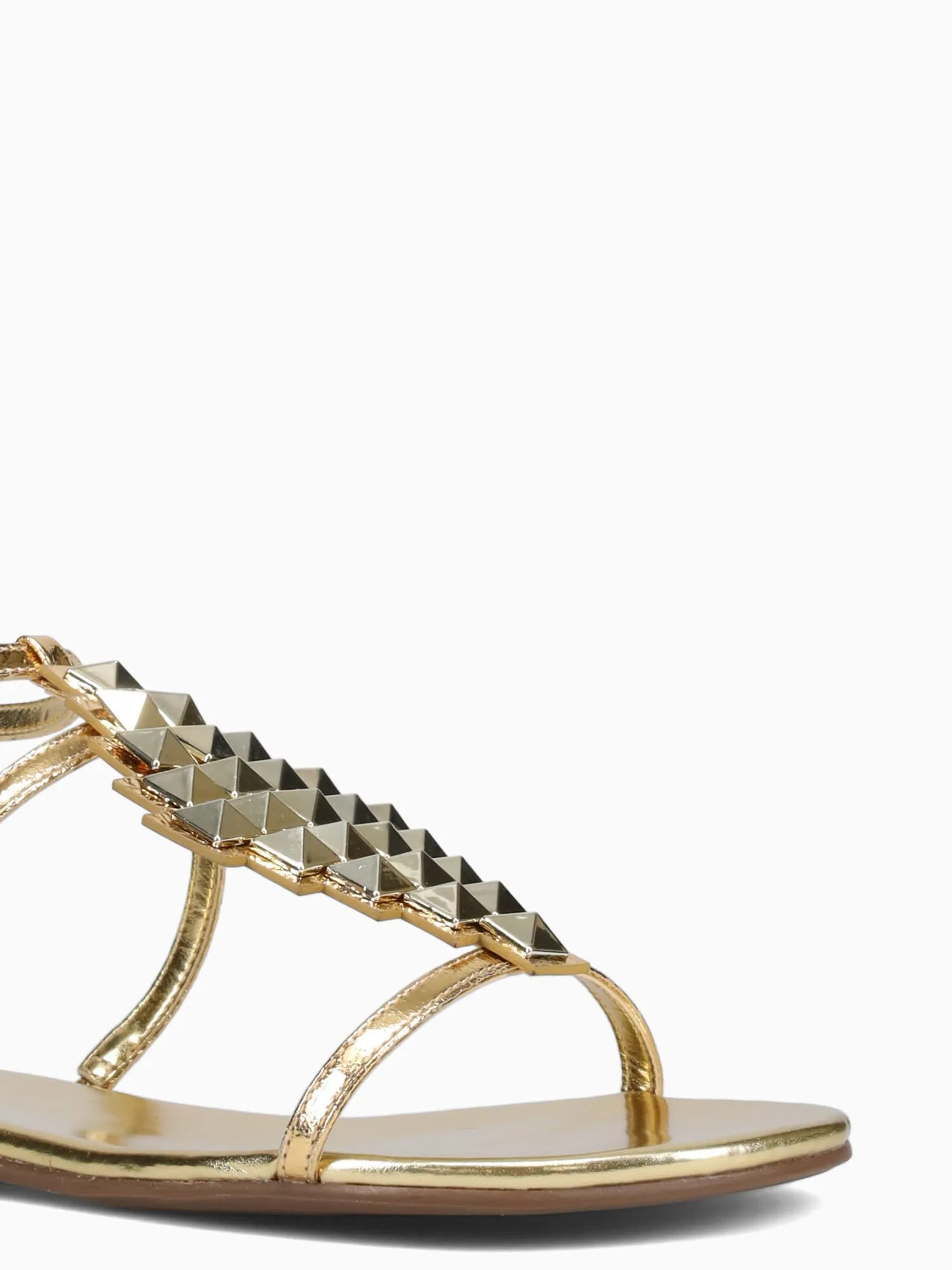 Tianna Gold Metal Bala Golf Shoes