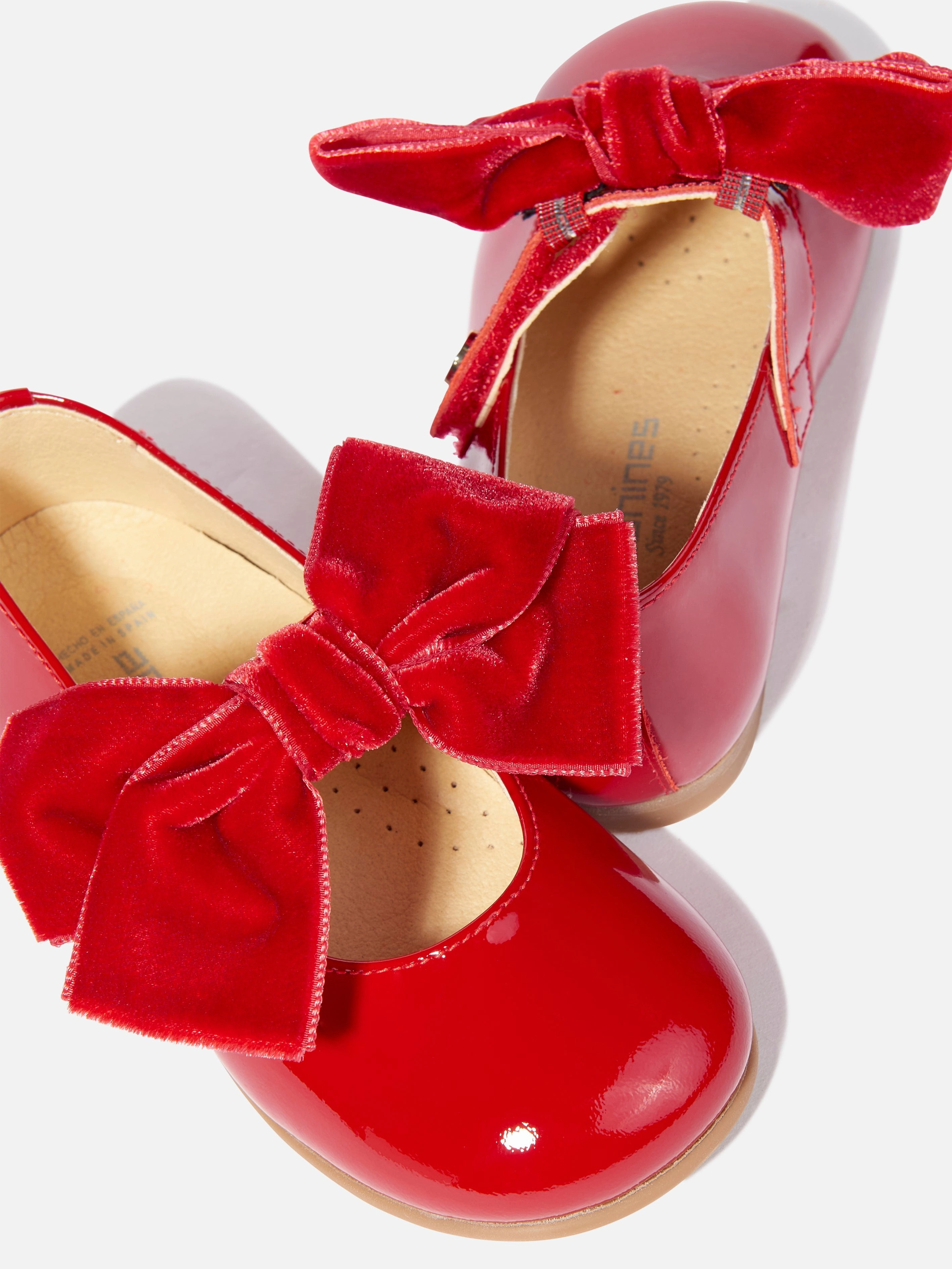 Andanines Girls Patent Leather Bow Shoes in Red Best Summer Casual Shoes